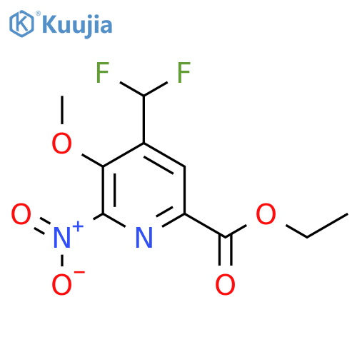 Ethyl 4-(difluoromethyl)-3-methoxy-2-nitropyridine-6-carboxylate structure