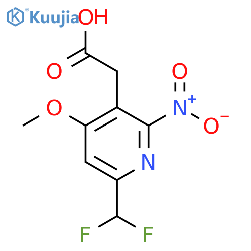 6-(Difluoromethyl)-4-methoxy-2-nitropyridine-3-acetic acid structure