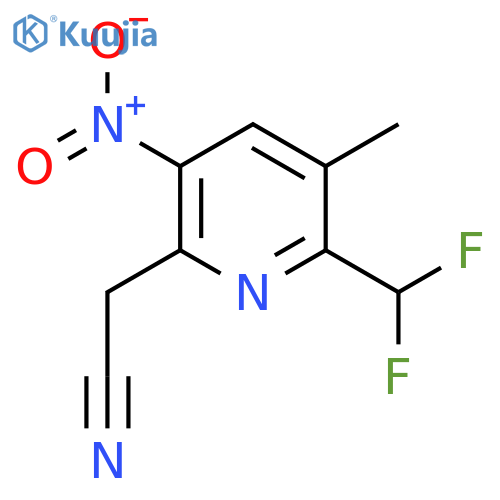 2-(Difluoromethyl)-3-methyl-5-nitropyridine-6-acetonitrile structure
