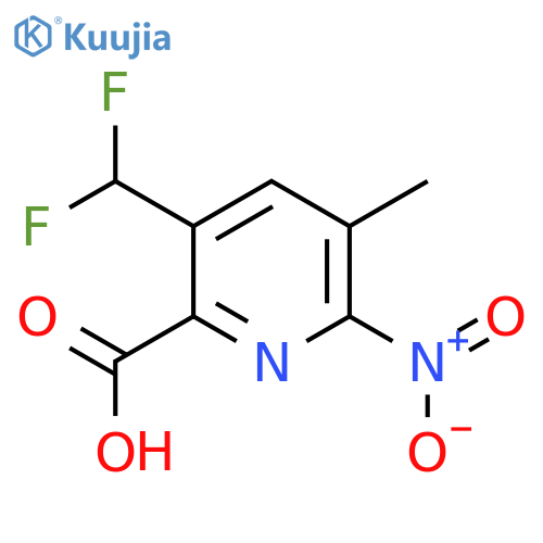 3-(Difluoromethyl)-5-methyl-6-nitropyridine-2-carboxylic acid structure