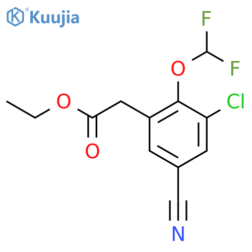 Ethyl 3-chloro-5-cyano-2-(difluoromethoxy)phenylacetate structure
