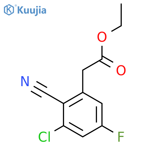 Ethyl 3-chloro-2-cyano-5-fluorophenylacetate structure