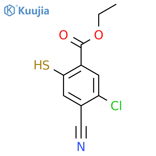 Ethyl 5-chloro-4-cyano-2-mercaptobenzoate structure