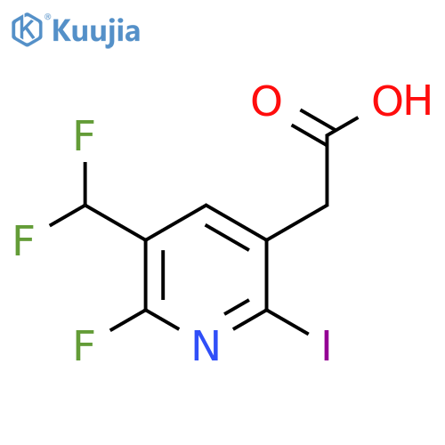 3-(Difluoromethyl)-2-fluoro-6-iodopyridine-5-acetic acid structure