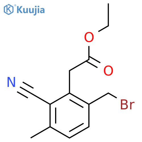 Ethyl 6-bromomethyl-2-cyano-3-methylphenylacetate structure