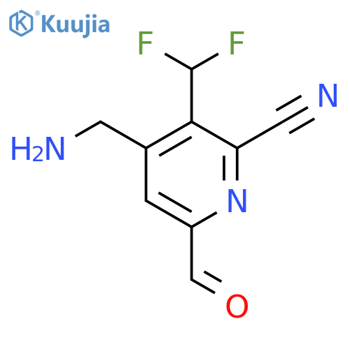 4-(Aminomethyl)-2-cyano-3-(difluoromethyl)pyridine-6-carboxaldehyde structure