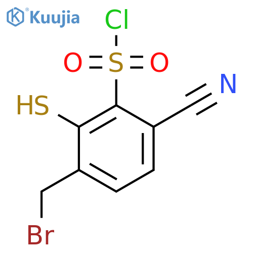 3-Bromomethyl-6-cyano-2-mercaptobenzenesulfonyl chloride structure