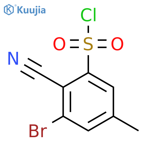 3-Bromo-2-cyano-5-methylbenzenesulfonyl chloride structure