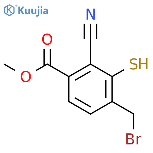 Methyl 4-bromomethyl-2-cyano-3-mercaptobenzoate structure
