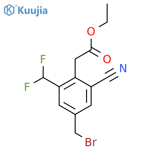 Ethyl 4-bromomethyl-2-cyano-6-(difluoromethyl)phenylacetate structure