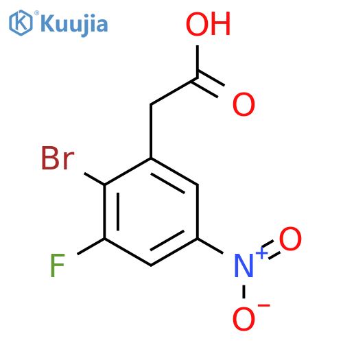 2-Bromo-3-fluoro-5-nitrophenylacetic acid structure