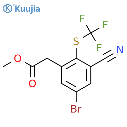 Methyl 5-bromo-3-cyano-2-(trifluoromethylthio)phenylacetate structure