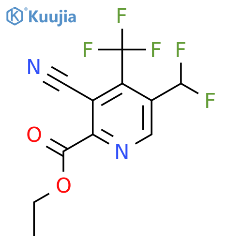 Ethyl 3-cyano-5-(difluoromethyl)-4-(trifluoromethyl)pyridine-2-carboxylate structure