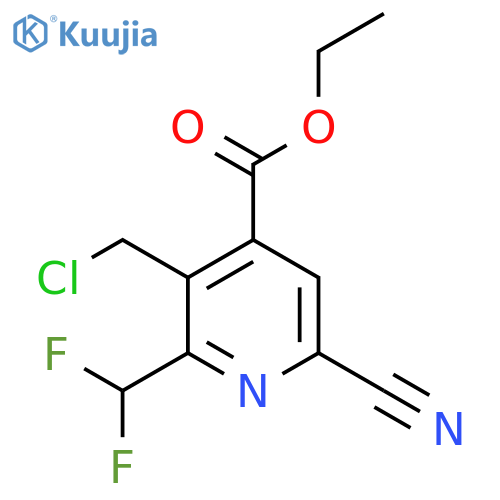 Ethyl 3-(chloromethyl)-6-cyano-2-(difluoromethyl)pyridine-4-carboxylate structure