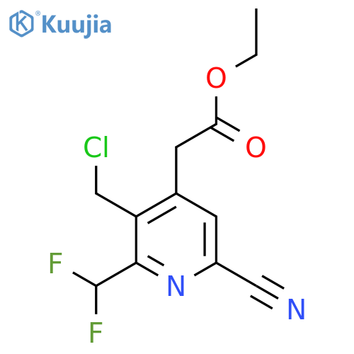 Ethyl 3-(chloromethyl)-6-cyano-2-(difluoromethyl)pyridine-4-acetate structure