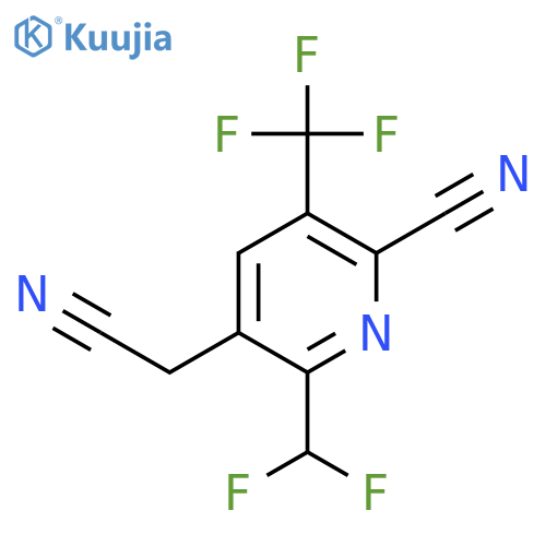 2-Cyano-6-(difluoromethyl)-3-(trifluoromethyl)pyridine-5-acetonitrile structure