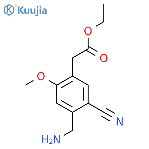 Ethyl 4-aminomethyl-5-cyano-2-methoxyphenylacetate structure