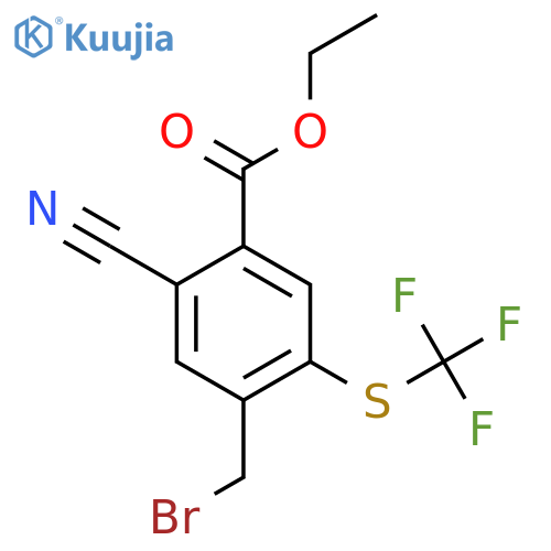 Ethyl 4-bromomethyl-2-cyano-5-(trifluoromethylthio)benzoate structure