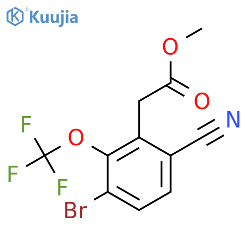 Methyl 3-bromo-6-cyano-2-(trifluoromethoxy)phenylacetate structure