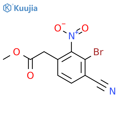 Methyl 3-bromo-4-cyano-2-nitrophenylacetate structure
