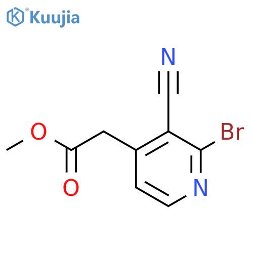 Methyl 2-bromo-3-cyanopyridine-4-acetate structure