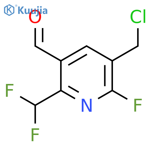 3-(Chloromethyl)-6-(difluoromethyl)-2-fluoropyridine-5-carboxaldehyde structure