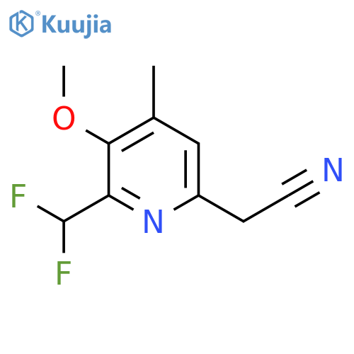 2-(Difluoromethyl)-3-methoxy-4-methylpyridine-6-acetonitrile structure
