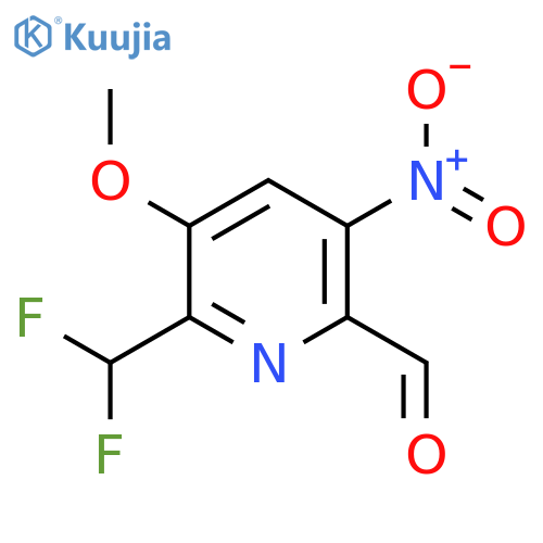 2-(Difluoromethyl)-3-methoxy-5-nitropyridine-6-carboxaldehyde structure