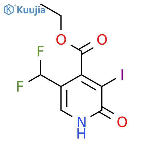 Ethyl 5-(difluoromethyl)-2-hydroxy-3-iodopyridine-4-carboxylate structure