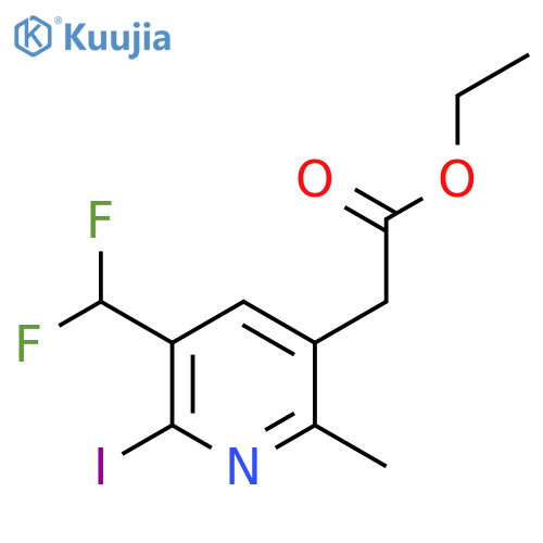 Ethyl 3-(difluoromethyl)-2-iodo-6-methylpyridine-5-acetate structure