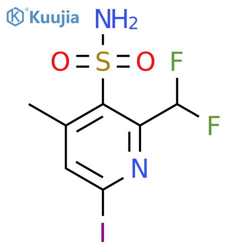 2-(Difluoromethyl)-6-iodo-4-methylpyridine-3-sulfonamide structure