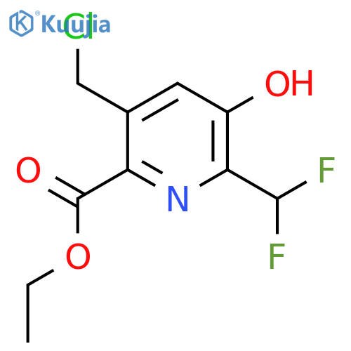 Ethyl 5-(chloromethyl)-2-(difluoromethyl)-3-hydroxypyridine-6-carboxylate structure
