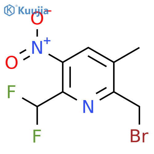 2-(Bromomethyl)-6-(difluoromethyl)-3-methyl-5-nitropyridine structure