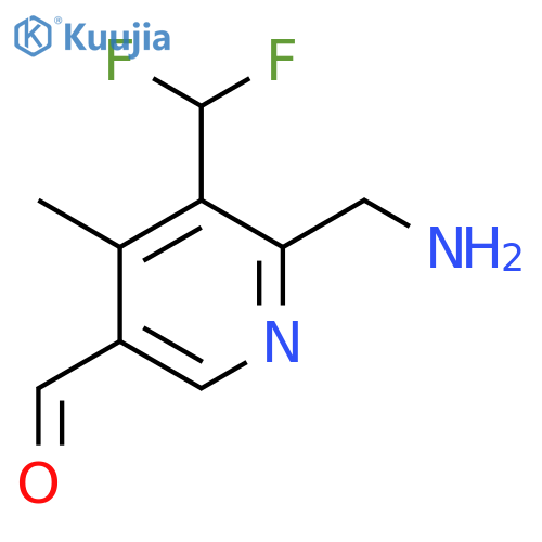 2-(Aminomethyl)-3-(difluoromethyl)-4-methylpyridine-5-carboxaldehyde structure
