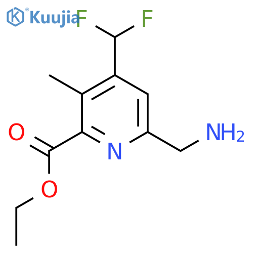 Ethyl 6-(aminomethyl)-4-(difluoromethyl)-3-methylpyridine-2-carboxylate structure