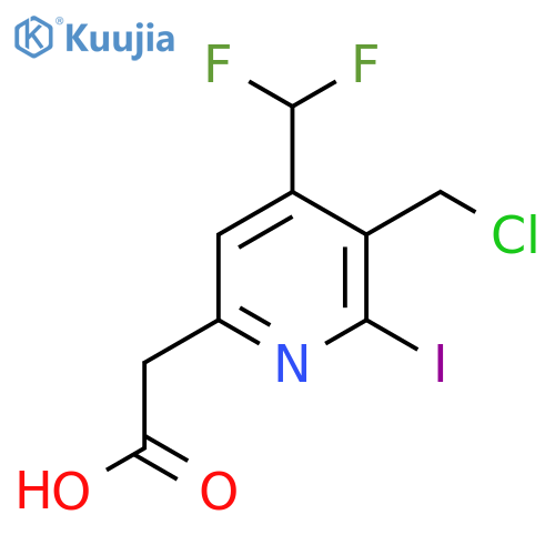 3-(Chloromethyl)-4-(difluoromethyl)-2-iodopyridine-6-acetic acid structure