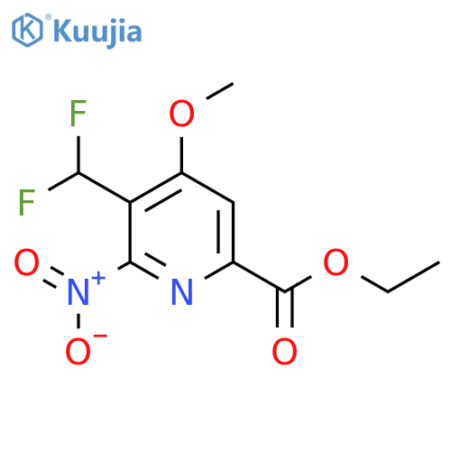 Ethyl 3-(difluoromethyl)-4-methoxy-2-nitropyridine-6-carboxylate structure