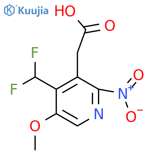 4-(Difluoromethyl)-5-methoxy-2-nitropyridine-3-acetic acid structure