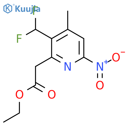 Ethyl 3-(difluoromethyl)-4-methyl-6-nitropyridine-2-acetate structure
