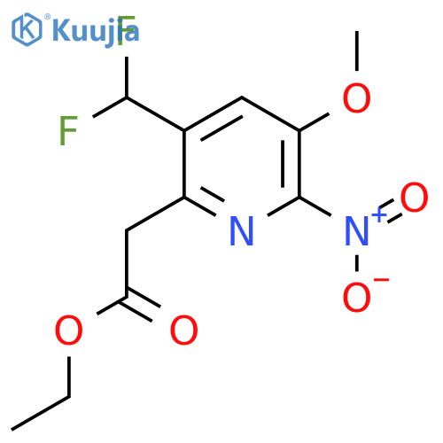 Ethyl 3-(difluoromethyl)-5-methoxy-6-nitropyridine-2-acetate structure