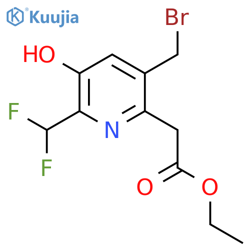Ethyl 5-(bromomethyl)-2-(difluoromethyl)-3-hydroxypyridine-6-acetate structure