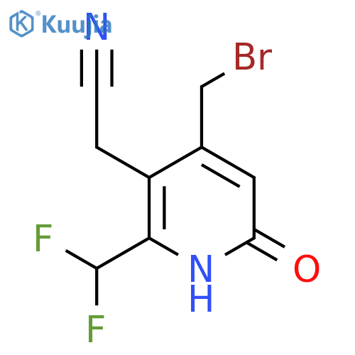 4-(Bromomethyl)-2-(difluoromethyl)-6-hydroxypyridine-3-acetonitrile structure