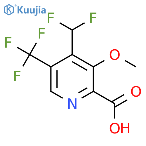 4-(Difluoromethyl)-3-methoxy-5-(trifluoromethyl)pyridine-2-carboxylic acid structure