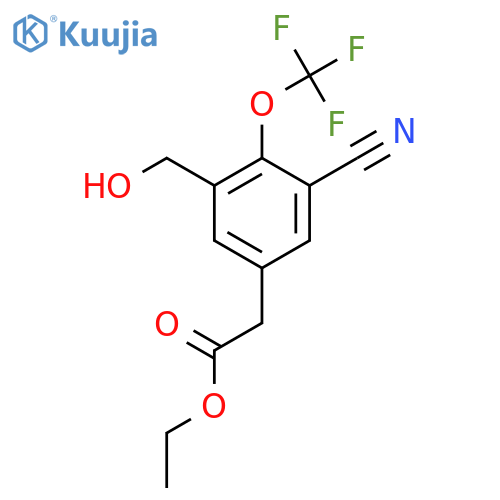 Ethyl 3-cyano-5-hydroxymethyl-4-(trifluoromethoxy)phenylacetate structure