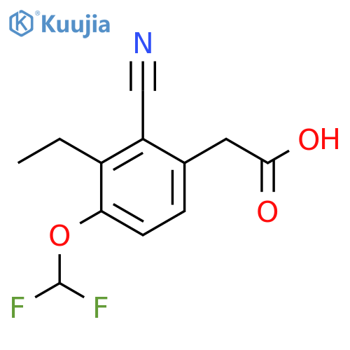 2-Cyano-4-difluoromethoxy-3-ethylphenylacetic acid structure
