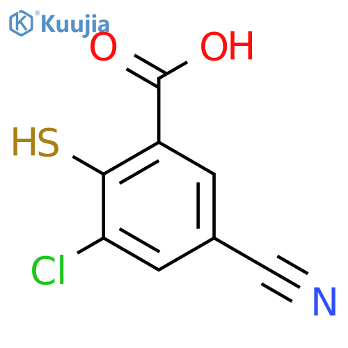 3-Chloro-5-cyano-2-mercaptobenzoic acid structure