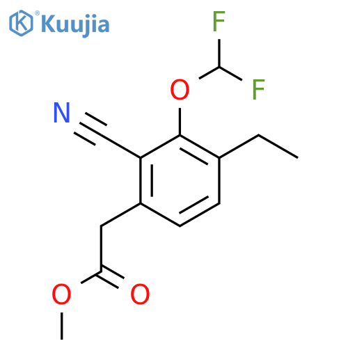 Methyl 2-cyano-3-difluoromethoxy-4-ethylphenylacetate structure