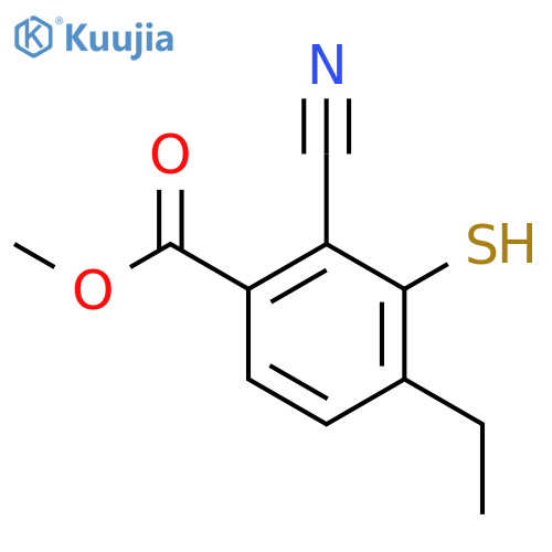 Methyl 2-cyano-4-ethyl-3-mercaptobenzoate structure
