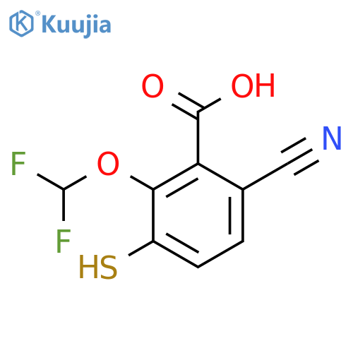 6-Cyano-2-difluoromethoxy-3-mercaptobenzoic acid structure