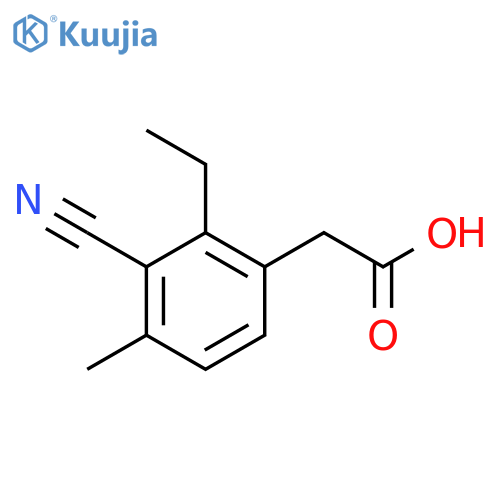 3-Cyano-2-ethyl-4-methylphenylacetic acid structure